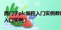 西门子plc编程入门实例教程（西门子plc编程入门实例）