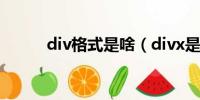 div格式是啥（divx是什么格式）