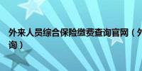 外来人员综合保险缴费查询官网（外来人员综合保险缴费查询）