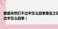 键盘突然打不出字怎么回事重启之后又能用（键盘突然打不出字怎么回事）