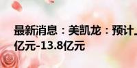 最新消息：美凯龙：预计上半年净亏损10.2亿元-13.8亿元