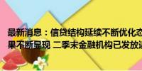 最新消息：信贷结构延续不断优化态势 房地产金融政策包效果不断显现 二季末金融机构已发放近250亿租赁住房贷款