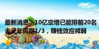 最新消息：10亿定增已能排前20名，年内定增总募资不足过去三年同期1/3，赚钱效应减弱