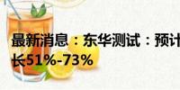 最新消息：东华测试：预计上半年净利同比增长51%-73%