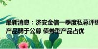 最新消息：济安金信一季度私募评级报告出炉：私募混合型产品弱于公募 债券型产品占优