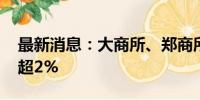 最新消息：大商所、郑商所夜盘收盘 焦炭跌超2%