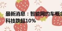 最新消息：智能网约车概念股开盘下挫 天迈科技跌超10%