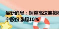 最新消息：铜缆高速连接概念股震荡拉升 神宇股份涨超10%