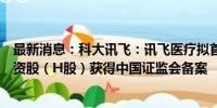 最新消息：科大讯飞：讯飞医疗拟首次公开发行境外上市外资股（H股）获得中国证监会备案