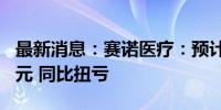 最新消息：赛诺医疗：预计上半年净利766万元 同比扭亏