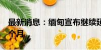 最新消息：缅甸宣布继续延长国家紧急状态6个月