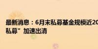 最新消息：6月末私募基金规模近20万亿元 “壳私募”“乱私募”加速出清