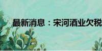 最新消息：宋河酒业欠税2.76亿被公告