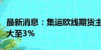 最新消息：集运欧线期货主力合约日内涨幅扩大至3%