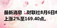 最新消息：财联社8月6日电，MSCI亚太指数上涨2%至169.40点。