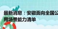 最新消息：安徽面向全国公开征集低空经济应用场景能力清单