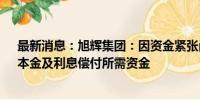 最新消息：旭辉集团：因资金紧张尚未集齐“H21旭辉1”本金及利息偿付所需资金