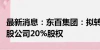 最新消息：东百集团：拟转让仓储物流相关参股公司20%股权