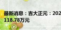 最新消息：吉大正元：2024年上半年净亏损3118.78万元