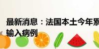 最新消息：法国本土今年累计逾三千例登革热输入病例