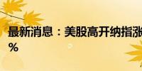 最新消息：美股高开纳指涨逾1% 礼来涨超13%