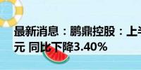 最新消息：鹏鼎控股：上半年净利润7.84亿元 同比下降3.40%