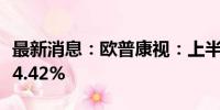 最新消息：欧普康视：上半年净利润同比增长4.42%