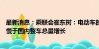 最新消息：乘联会崔东树：电动车的电池装车需求增长持续慢于国内整车总量增长