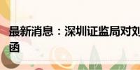 最新消息：深圳证监局对刘冰云采取出具警示函