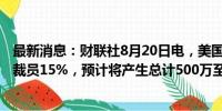 最新消息：财联社8月20日电，美国运动相机厂商GoPro将裁员15%，预计将产生总计500万至700万美元的重组费用。