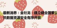 最新消息：金壮龙：建立健全国家公共数据资源体系 推动公共数据资源安全有序开放