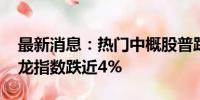 最新消息：热门中概股普跌 纳斯达克中国金龙指数跌近4%