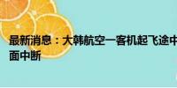 最新消息：大韩航空一客机起飞途中遇故障 济州机场航班全面中断