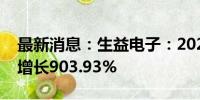 最新消息：生益电子：2024年上半年净利润增长903.93%