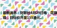 最新消息：财联社8月29日电，花旗重申美团-W“买入”评级，目标价升至155港元。