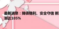 最新消息：降债稳利、安全守信 新城控股2024上半年回款率达105%