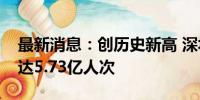 最新消息：创历史新高 深圳地铁暑期客运量达5.73亿人次