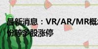 最新消息：VR/AR/MR概念持续走强 罗曼股份等多股涨停