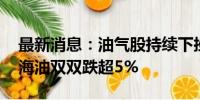 最新消息：油气股持续下挫 中国石油、中国海油双双跌超5%