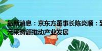 最新消息：京东方董事长陈炎顺：到2030年 将支出超万亿元采购额推动产业发展