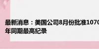 最新消息：美国公司8月份批准1070亿美元新回购计划 创历年同期最高纪录