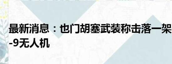 最新消息：也门胡塞武装称击落一架美军MQ-9无人机