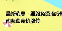 最新消息：细胞免疫治疗概念股开盘大涨 海南海药竞价涨停