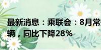 最新消息：乘联会：8月常规燃油车零售87万辆，同比下降28%