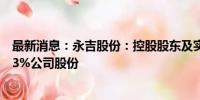 最新消息：永吉股份：控股股东及实际控制人拟减持不超过3%公司股份